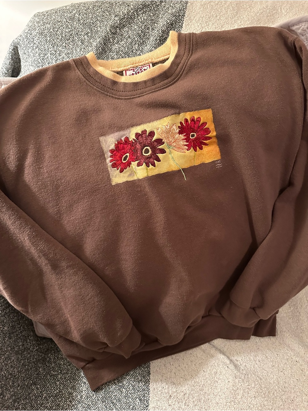 Top Stitch Morning Sun Fall Floral Crew